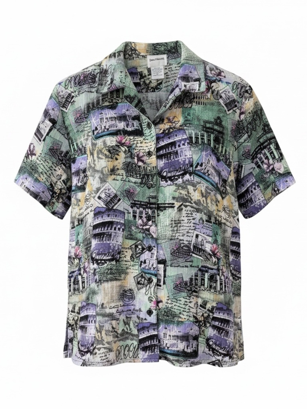 BonWorth Short Sleeve Button-Down Shirt  Size Small Petite